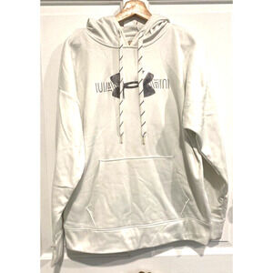 Under Armour - White fleece lined thick sweatshirt hoodie women's size Large